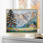 Blodbild för brant målning poster<br><div class="desc">Förhållandet 3:4. För in naturens skönhet inomhus med denna livliga målning av en bergskabin omgiven av vilda blommor. Den här fantastiska väggkonsten poster vildmarkens fridhet,  perfekt för att lägga till stänk i färg och lugn i hemmet eller på kontoret.</div>