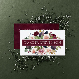 Blodbilder Elegant Watercolor Blommigt Branding Visitkort