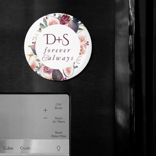 Blodbilder | Moody Rustik Monogram andedräkt Magnet (Skapare uppladdad)