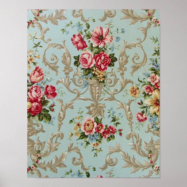 Blodblomma - Poster 11 x 14/Ändra 2 arbetsyta (Framsidan)