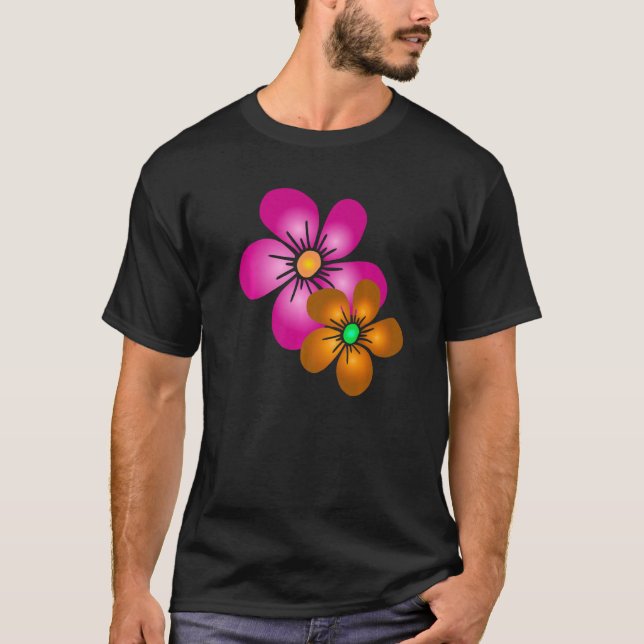 Blodblomma Tendril Blommönster Blommar Blo T Shirt (Framsida)