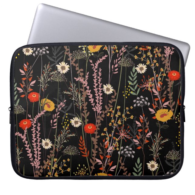 Blodblommor Hand plockade Laptop Fodral (Framsidan)
