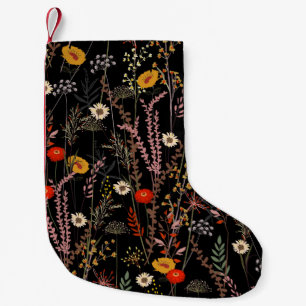 Blodblommor Hand plockade Liten Julstrumpa