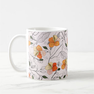 Blodblommor. Realistiskt isolerat, sömlöst flöde Kaffemugg