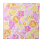 Blodblommor Shibori Blommigt Tie Dye Mönster Kakelplatta<br><div class="desc">Trenden med färgblomning av blommor i mode är mönster hemdekoration,  telefonfodral,  matta,  filtar,  gardiner,  kuddar. Modern koreansk estetisk orchid-blommigt slips mönster i mättad rosa,  gult,  persika,  orange färg. Shiburi dye stil mönster hemdekaler. Tiedye-blomman mönster,  regnbågsfärgning färg</div>