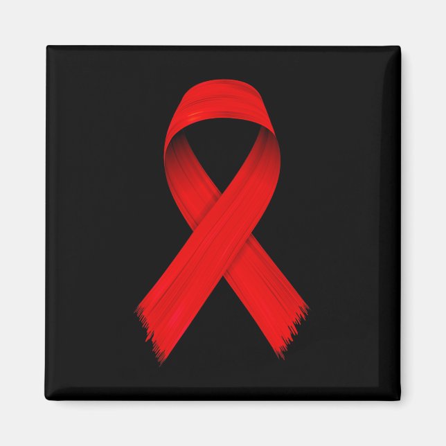Blodcancer HIVAIDS Medvetenhet Röda bandon Vecka A Magnet (Framsidan)