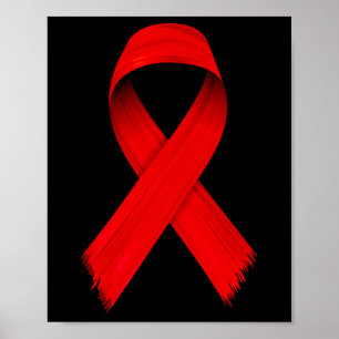 Blodcancer HIVAIDS Medvetenhet Röda bandon Vecka A Poster