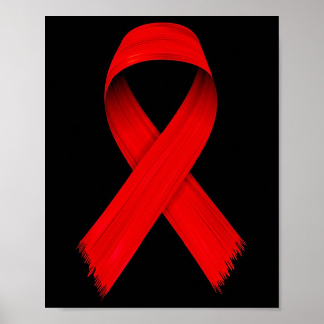 Blodcancer HIVAIDS Medvetenhet Röda bandon Vecka A Poster (Framsidan)