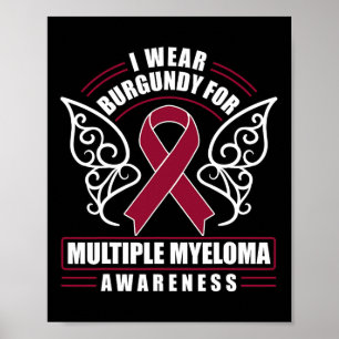 Blodcancer I Bära Burgundy för Många Myeloma Poster