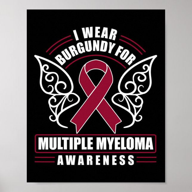 Blodcancer I Bära Burgundy för Många Myeloma Poster (Framsidan)