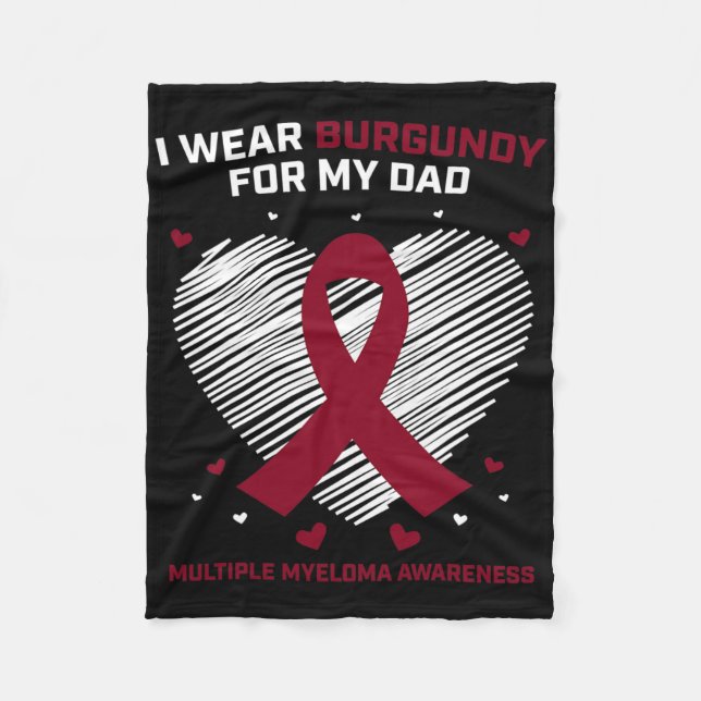 Blodcancer Jag Har Burgunder Pappa Multipel Myelom Fleecefilt (Framsidan)