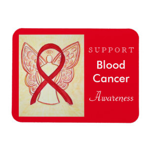 Blodcancer - medvetenhet Ribbon Angel Anpassningsb Magnet