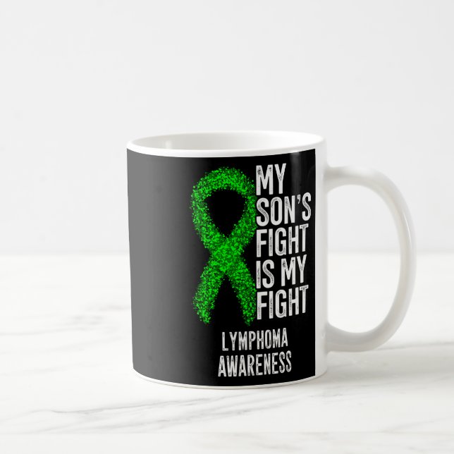 Blodcancer Min Sons Kamp Är Min Kamp Lymfom A Kaffemugg (Höger)