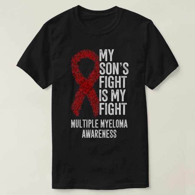 Blodcancer Min sons kamp är min kamp mot Många T Shirt (Design framsida)