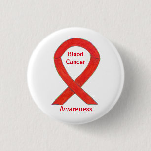 Blodcancer Rand Awareness Ribbon Pin Button Knapp
