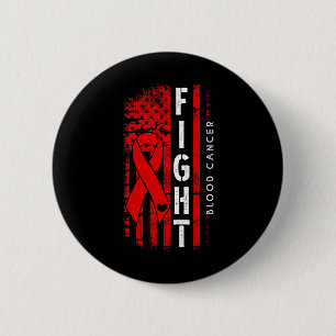 Blodcancer, stressad USA flagga Red Ribbon Fight B Knapp