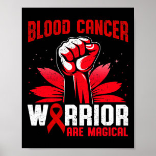 Blodcancerkrigare är Magic Unicorn Red Ribb Poster