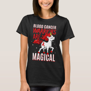 Blodcancerkrigare Magisk Enhörning Rött Band Li T Shirt