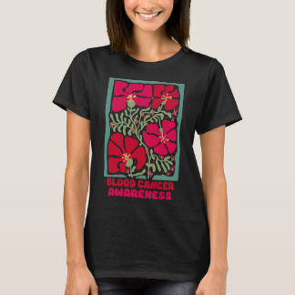 Blodcancermedvetande Boho Red Flower T Shirt