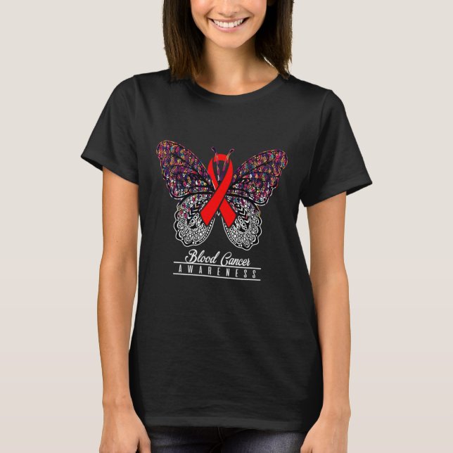 Blodcancermedvetande Butterfly Älskare Gifts 2 T Shirt (Framsida)