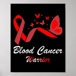 Blodcancermedvetandegörande Butterfly Red Ribbon S Poster