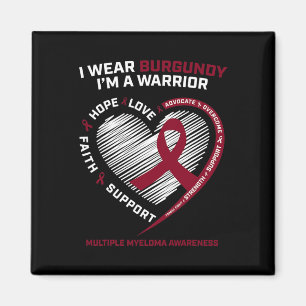 Blodcancermedvetenhet Burgundy Många Myeloma W Magnet