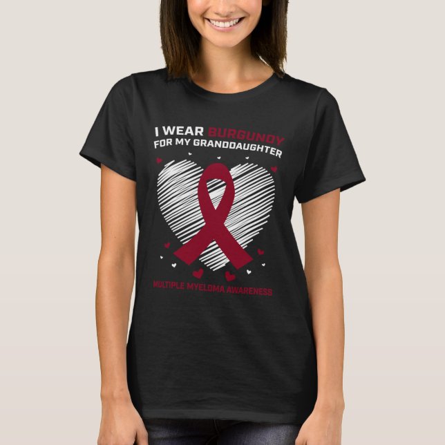 Blodcancerpresenter till barnbarn Multipel myelom  T Shirt (Framsida)