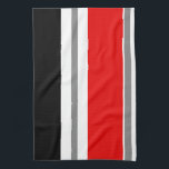 Blödd Whilver kökshandduk<br><div class="desc">Denna handduk ska look som är underbar i ett kök med en svart som är röd,  vit och silverdekoren.</div>