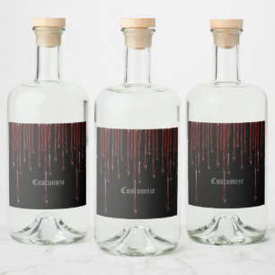 Bloddroppar Spritflaskor Etikett