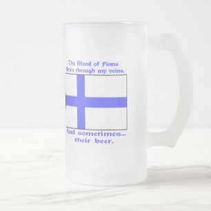 Blodet från Finns flödar genom ådrorna Ibland Öl Frostat Ölglas