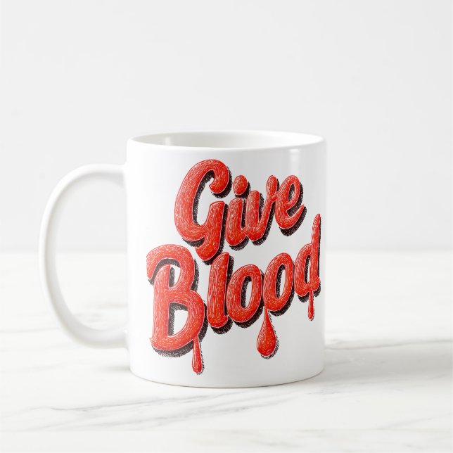Blodets världsblodsdag i Ge - texten till de europ Kaffemugg (Vänster)