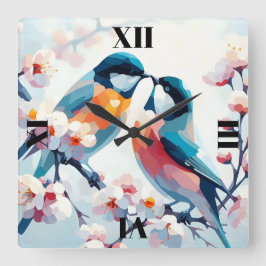 Blodfåglar Fyrkantig Klocka