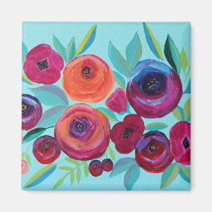 Blodfärgad Blommigt magnet