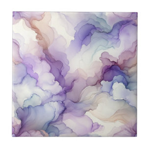 Blodfärgsbild för Orchid Lila Watercolor Abstrakt Kakelplatta