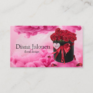 Blodfärgsfärg Blommigt Modern Elegant Florist Visitkort