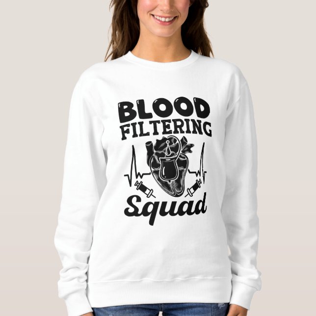 Blodfiltrering Squad Nephrology Dialys Nurse T Shirt (Framsida)
