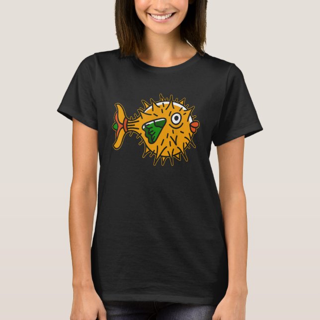 Blodfisk Dank Meman Cute Sea Fish Pufferfish T Shirt (Framsida)