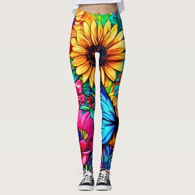 Blodfjäril Haven Leggings (Framsida)