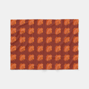 Blodgåvor av frukt, Mönster, Orange Fleecefilt