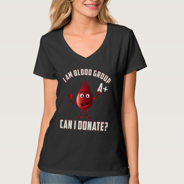 Blodgrupp A Positiv Blodgivningsdag Livräddare T Shirt (Framsida)