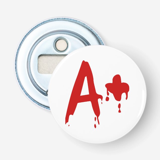 Blodgrupp A+ Positiv #Skräckhospital Flasköppnare (Framsidan)