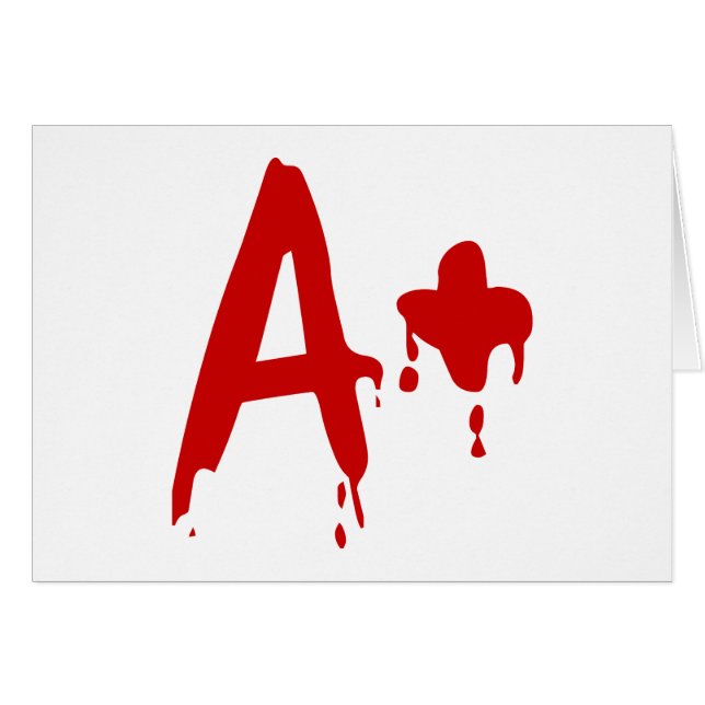 Blodgrupp A+ Positive #Horror Hospital Hälsningskort (Framsidan Horizontal)