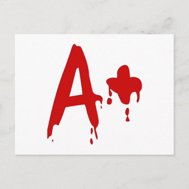 Blodgrupp A+ Positive #Horror Hospital Vykort (Framsida)