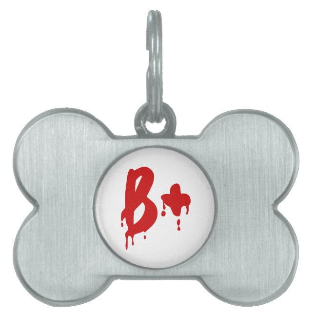 Blodgrupp B+ Positiv #Horror Hospital Namnbricka Husdjur (Framsidan)