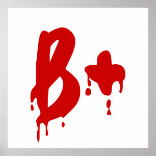 Blodgrupp B+ Positiv #Horror Sjukhus Poster