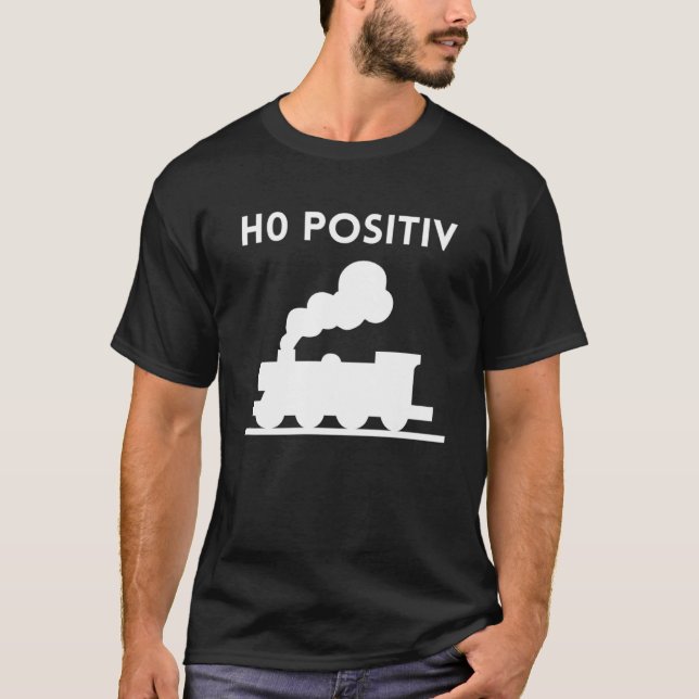 Blodgrupp H0: positiv modelljärnvägsvagn T Shirt (Framsida)