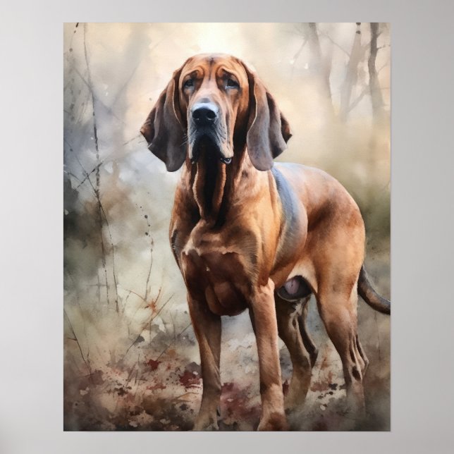 Blodhound Hund Art-utskrift Poster (Framsidan)