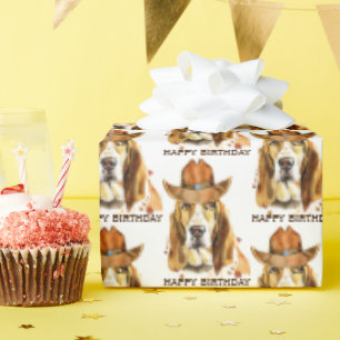 Blodhound med sheriff Cowboy Hat Presentpapper