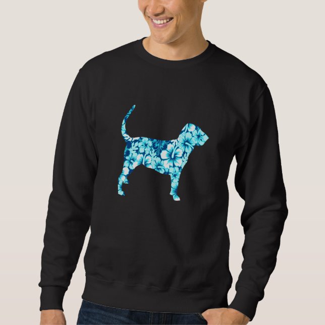 Blodhund Aloha Hawaiiansk Hund 1 Lång Ärmad Tröja (Framsida)