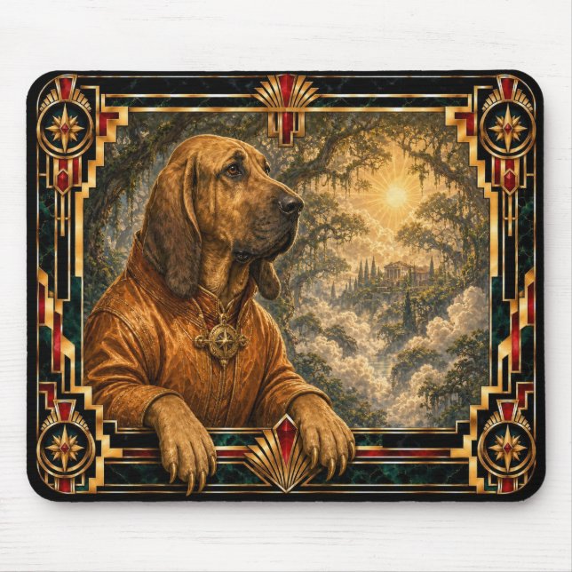 Blodhund, Art Deco Hund Musmatta (Framsidan)